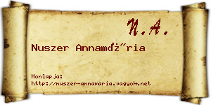Nuszer Annamária névjegykártya